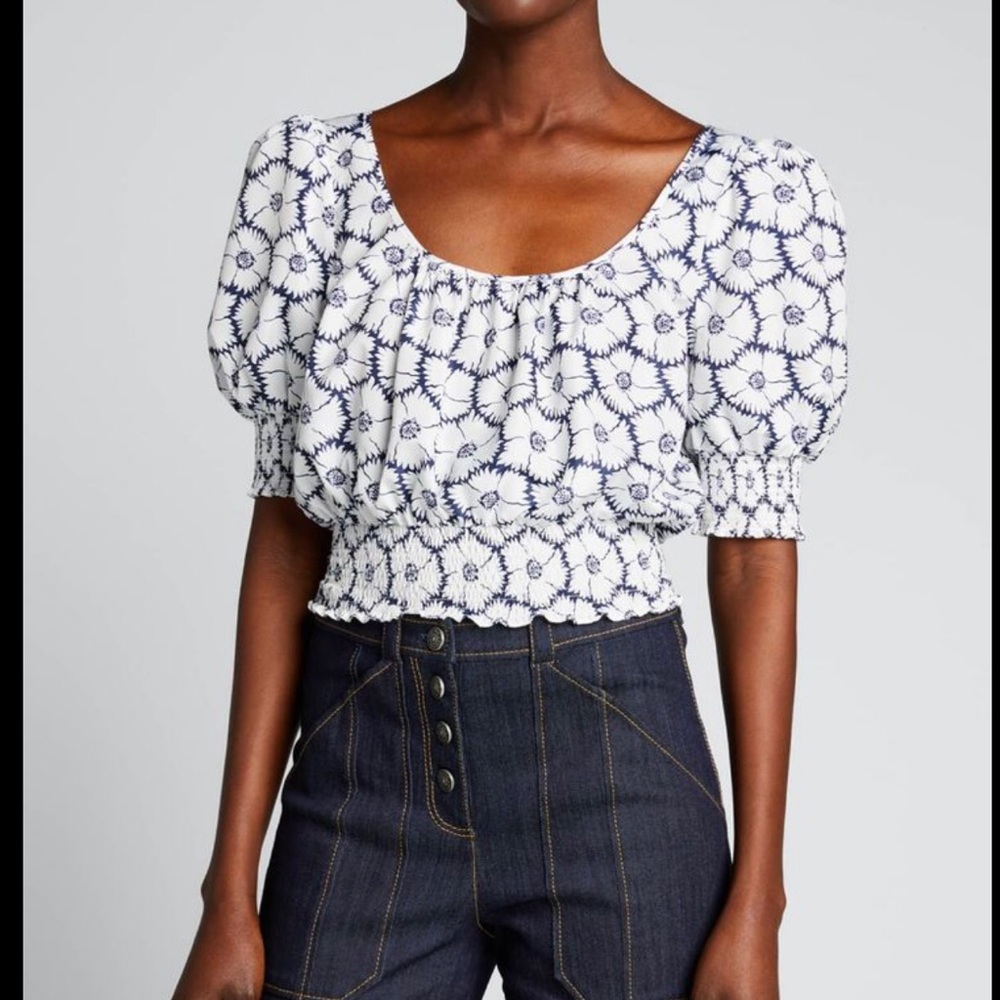 Cinq a sept Elliot cropped floral top size XS